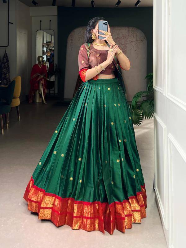 ANUSHNA Poly Cotton GRN Lehenga choli manufacturers for reselling in Hyderabad